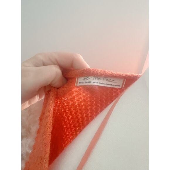 Free People North Shore Thermal Tunic Top Womens XS Coral Orange - Picture 9 of 9